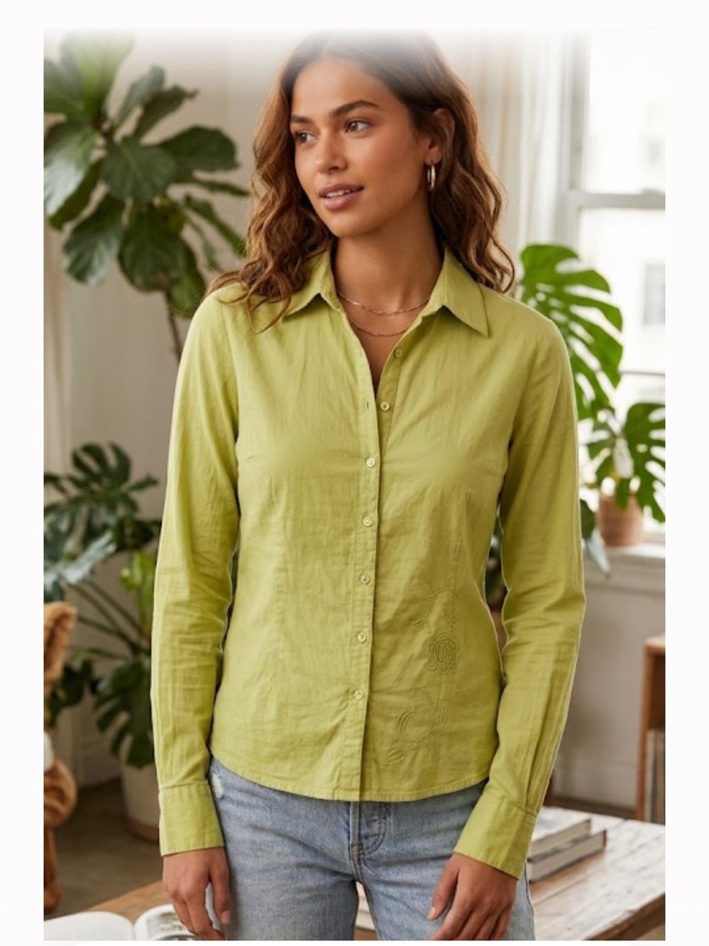 Vintage Guess Jeans Lime Green Buttoned Long Sleeve Shirt